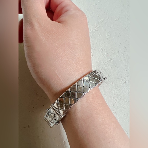 Bottega Veneta Other - Bottega Veneta Vintage Sterling Silver Woven Bangle Bracelet
